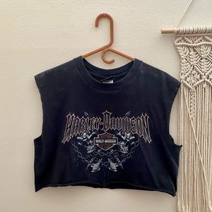 Vintage Harley Davidson Cropped Tank Top